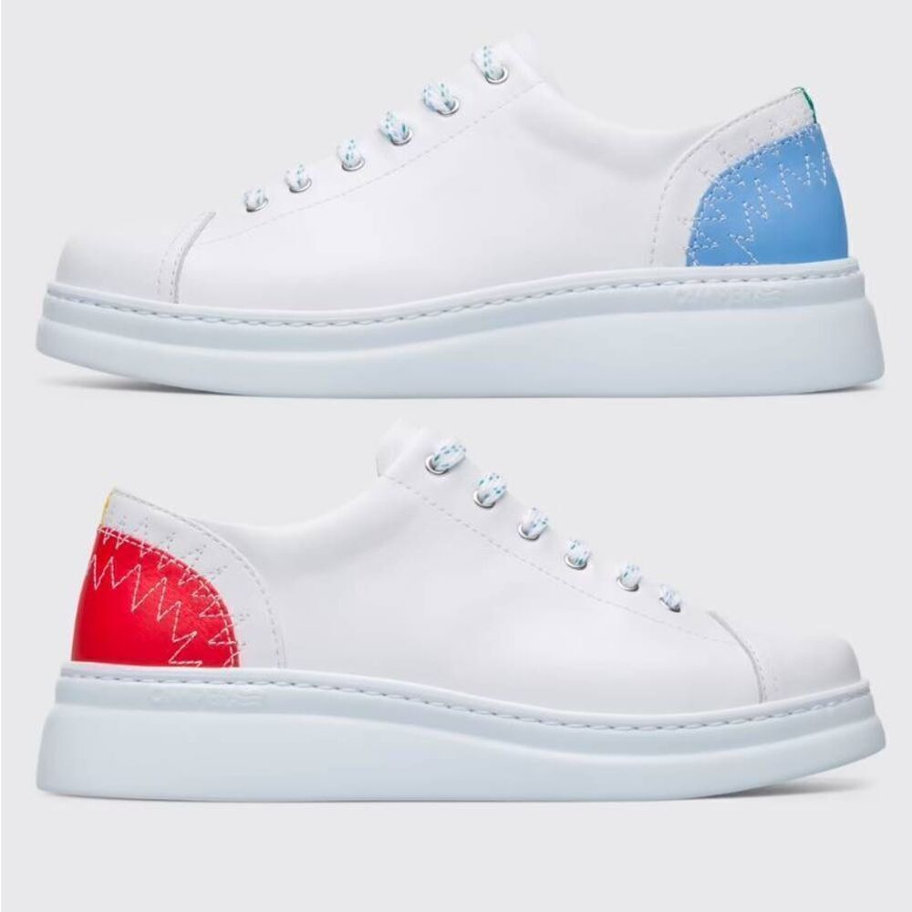 CAMPER TWINS TWS RED BLUE LEATHER FASHION LIGHTWEIGHT SNEAKERS SHOES MENS 12 NEW
